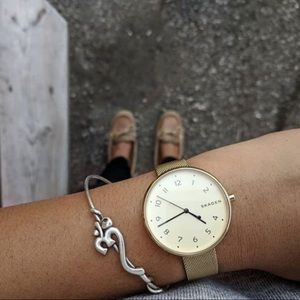 Skagen gold tone mesh wash brand new